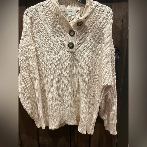 Aerie button mock sweater - Picture 2 of 4